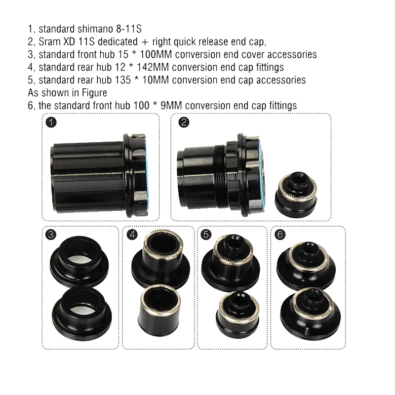 Koozer 12S Freehub Spline XM490 BM440 PRO MTB Bicycle Hubs Converters Mountain Bike EndCap Adapter 8/ 9 /10 /11Speed XD