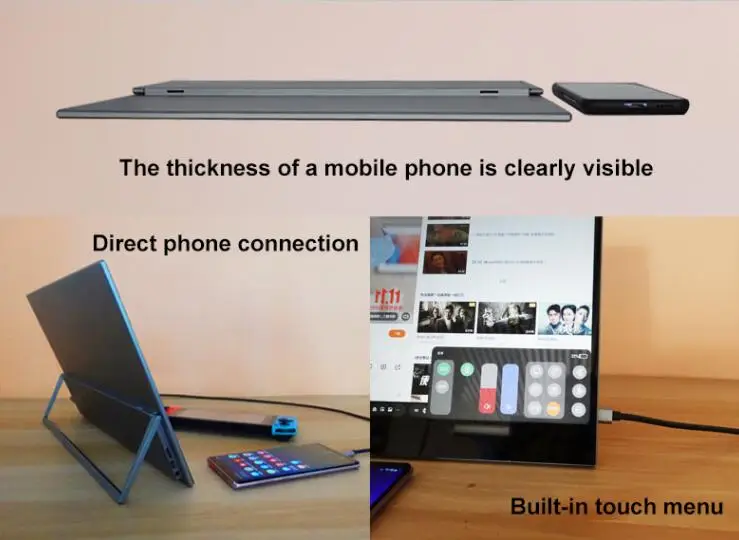  15 6 дюймовый wifi портативный монитор FUD 1080p ультратонкий легкий сенсорный экран игровой для