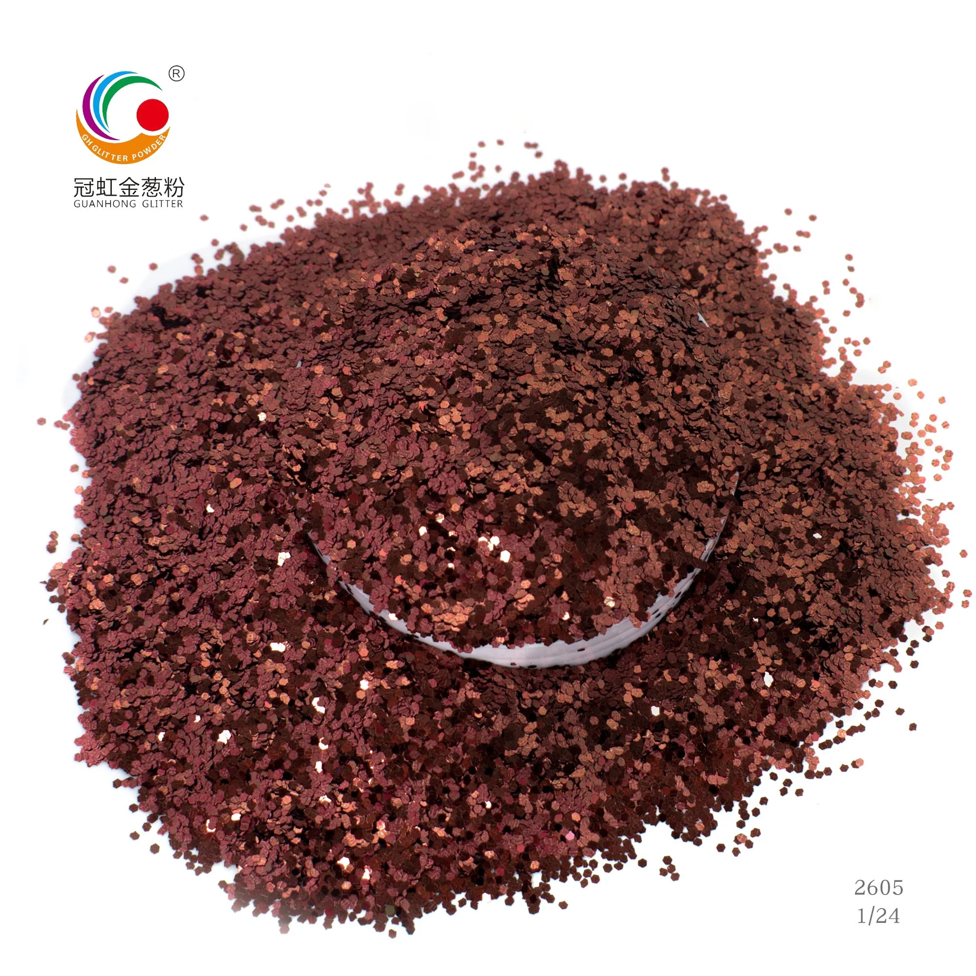 Производитель GH2235, оптовая продажа, ультратонкая розовая ПЭТ гексагональная блестящая пудра для ткани, текстиля, Новогоднее украшение