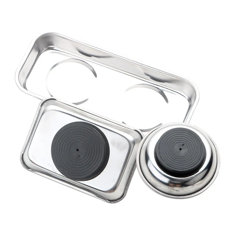 Auto Repair Magnetic Bowl Magnetic Tray Small Parts Screw Accessories Iron Suction Adhesive Tray Storage Box Tools