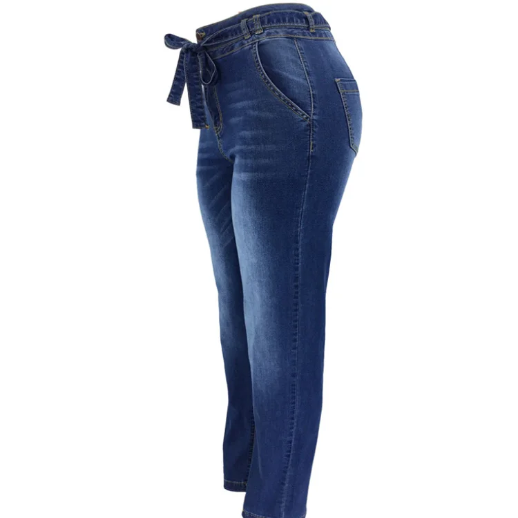 2022 new fashion lady Hot sale Hips up Slim Wide Leg pants High waist Wide leg Denim belt Leisure Sexy girl jeans