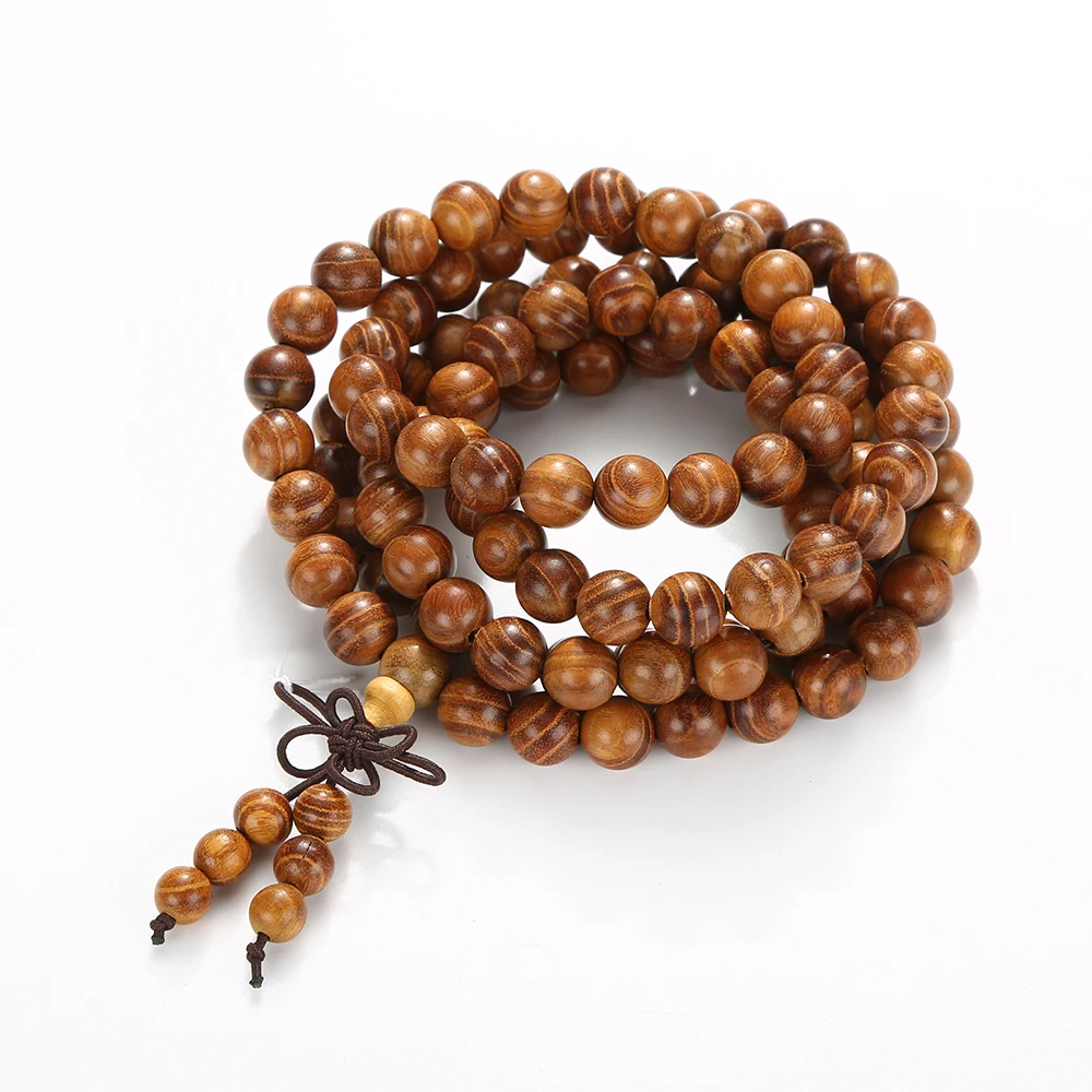 Hot Sale Wholesale Natural Gold Ebony Wood Beads Heart Buddha