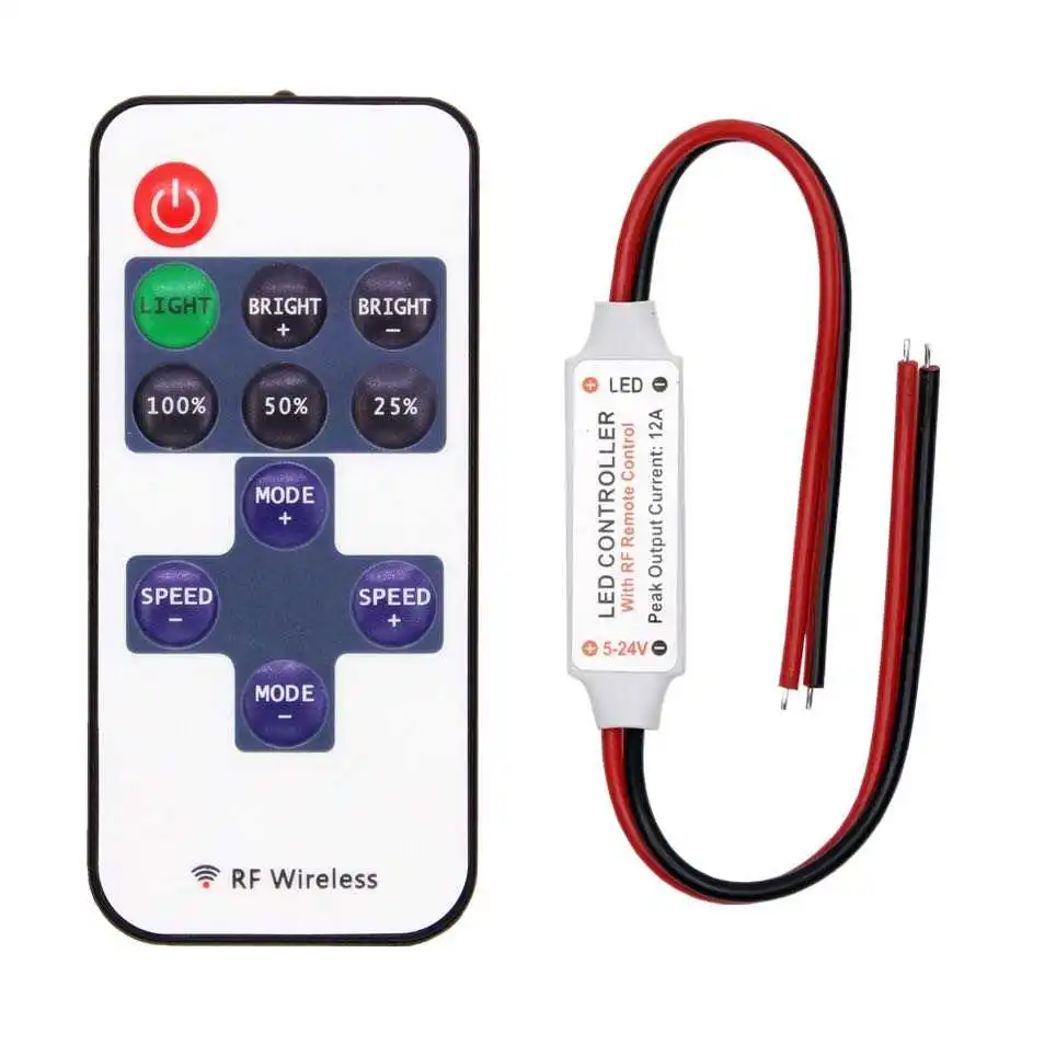 DC5-24V Input Mini Size LED RGB Controller with RF remote control