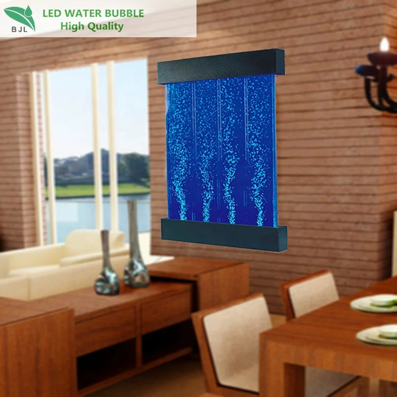 
modern home furniture glowing led water wall hanging bubble fountain on partition wall 