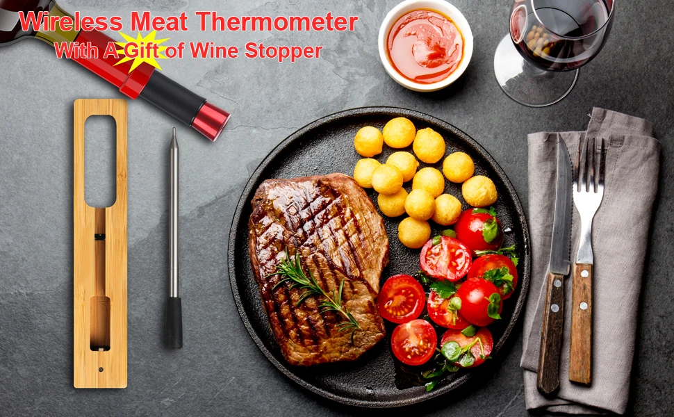LED Wireless Repeater 2000mAh Power Bank 80M Range Long Extension Wireless Transmitter to support Meat Thermometer