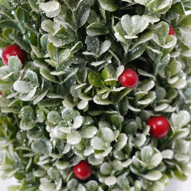 
Artificial Trees New Year Green xmas trees with Snow 57CM Faux PLASTIC GRASS & FRUITS WITH CONCRETE POT 