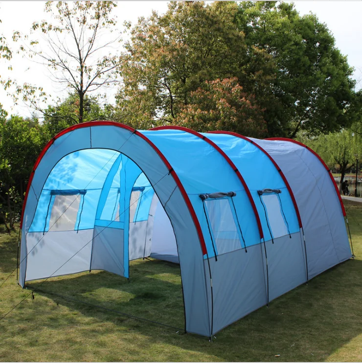 High quality outdoor camping double room two hallsmulti-person sports equipment mountain camping supplies canopy tent