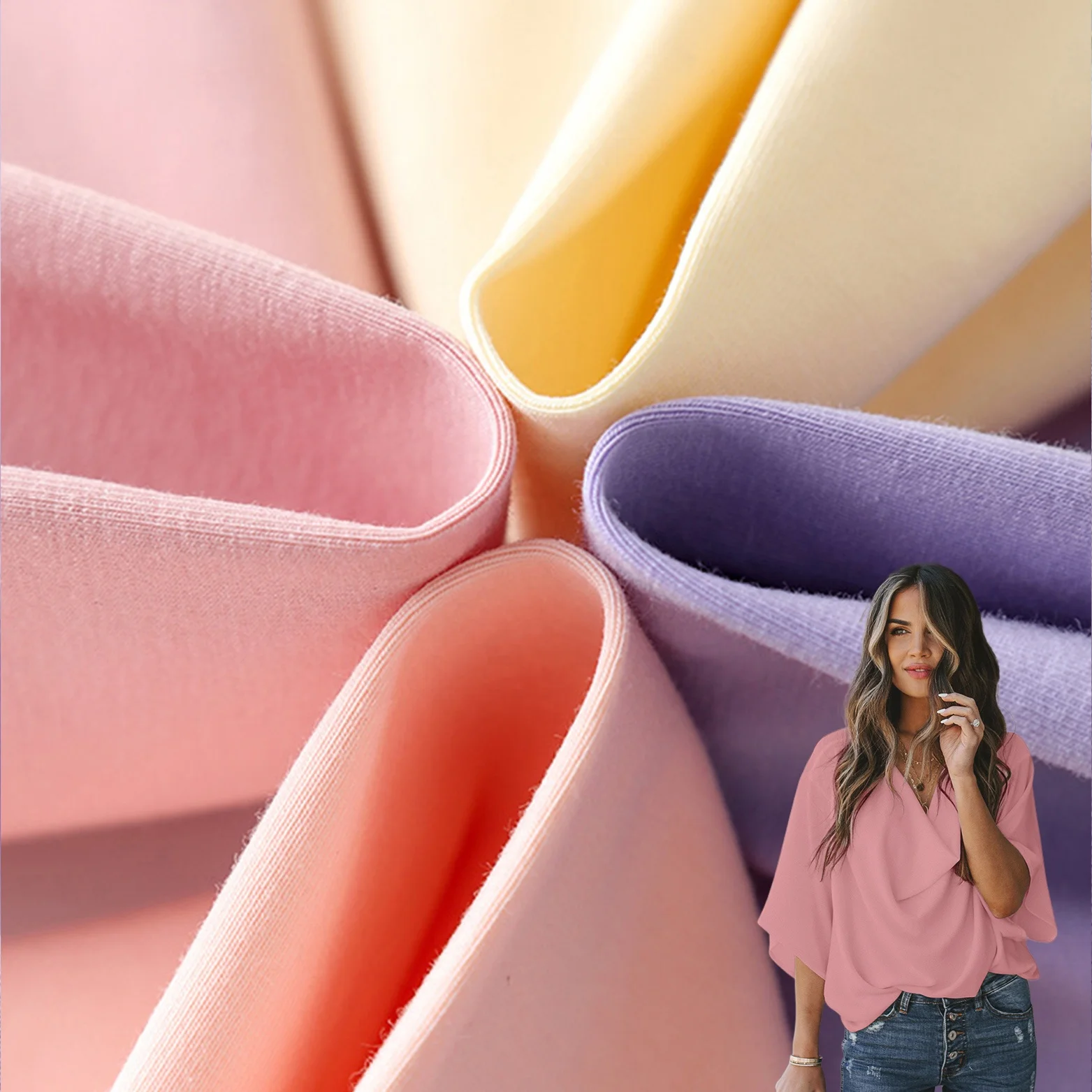 Wholesale 95% Peru Cotton 5% Spandex Pull Frame Jersey 40S Combed Cotton Fabric For T-shirt