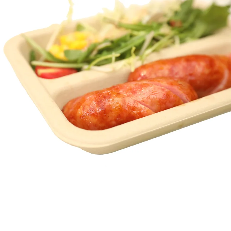 mexican food trays Wholesale  Eco-Friendly Disposable Biodegradable Bamboo Rectangle Sushi Takeaway Tableware