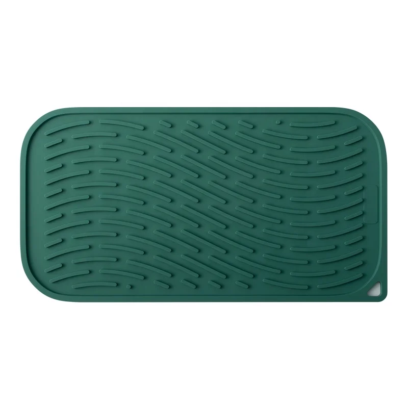 Rectangular Coaster Sustainable Waterproof Heat Resistant Eco Friendly Water Drainage Silicone Cup Mat Silicone Dish Pad