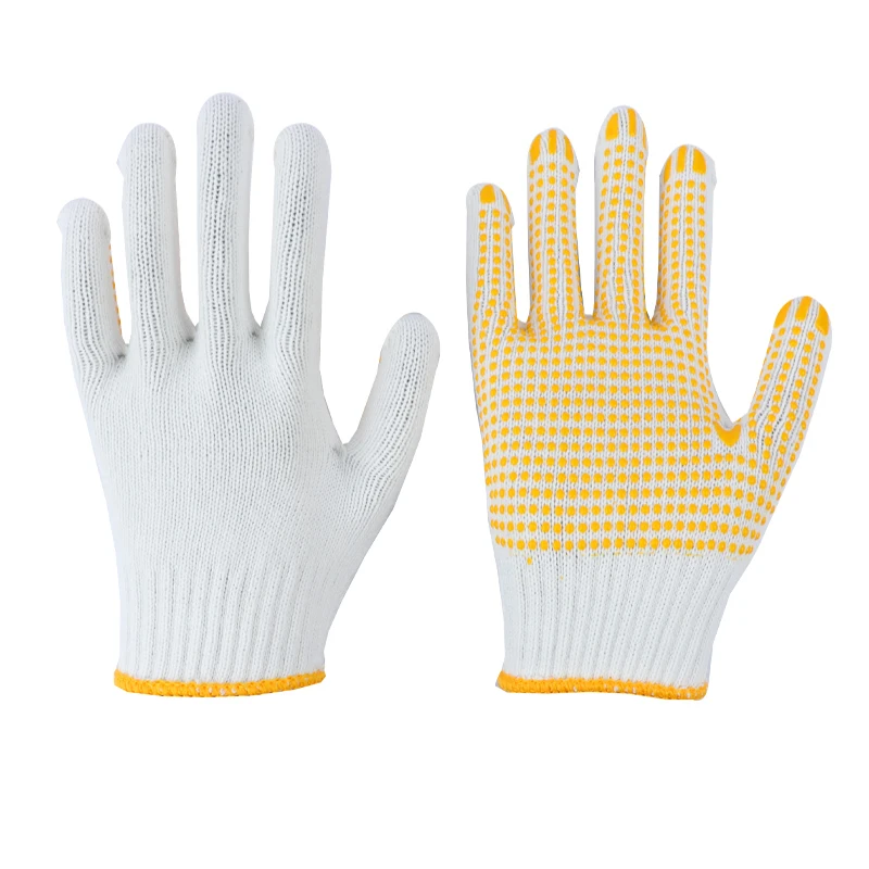 Supply Top Quality Cheap dotted cotton Knitted gloves