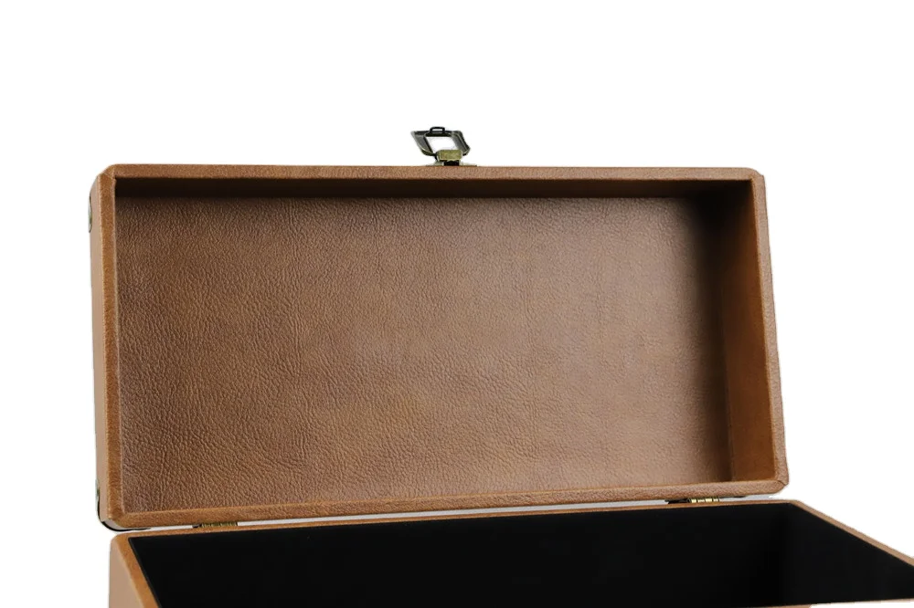 Brown PU Leather  Record Case 12 Inch Vinyl Case for 25/50/75/100 Lps Custom  High Quality CD Case