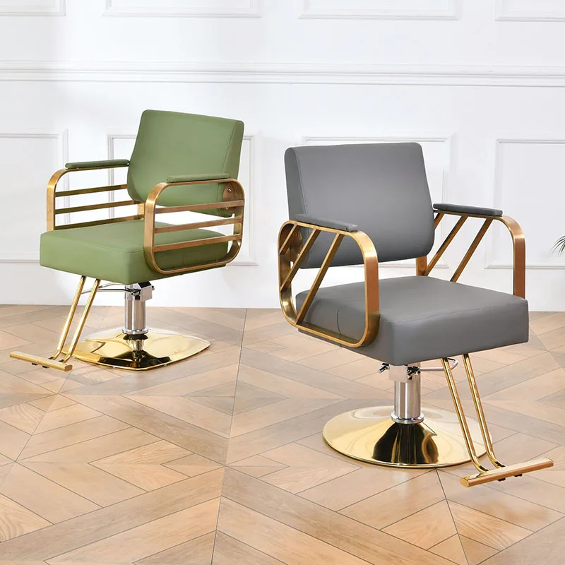  wholesale China manufacturer latest modern blue gold woman men haircut saloon chair hair salon barber chairs for