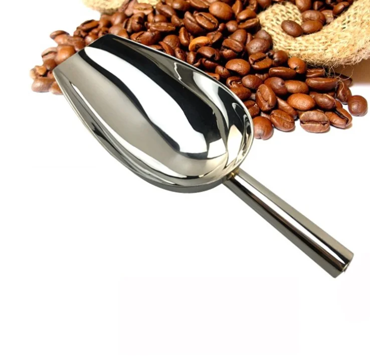 2022 Wholesale  Kitchen Stainless Steel 12oz Flat Bottom Ice Shovel Scoop