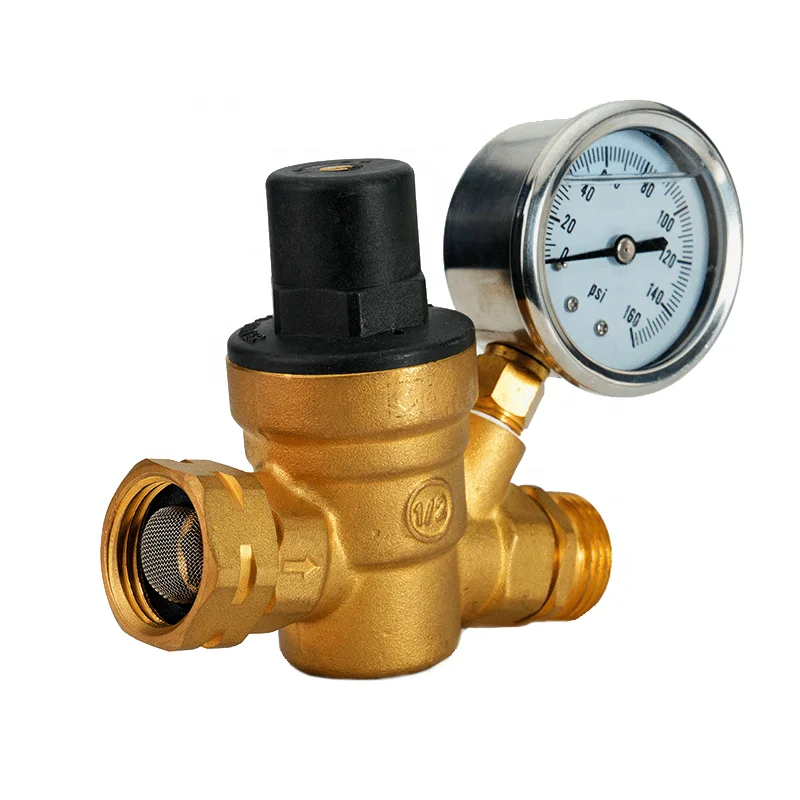 Bornic 1inch Dn20 Brass Adjustable Water Pressure Regulator Reducer Reducing Valve With Gauge Meter
