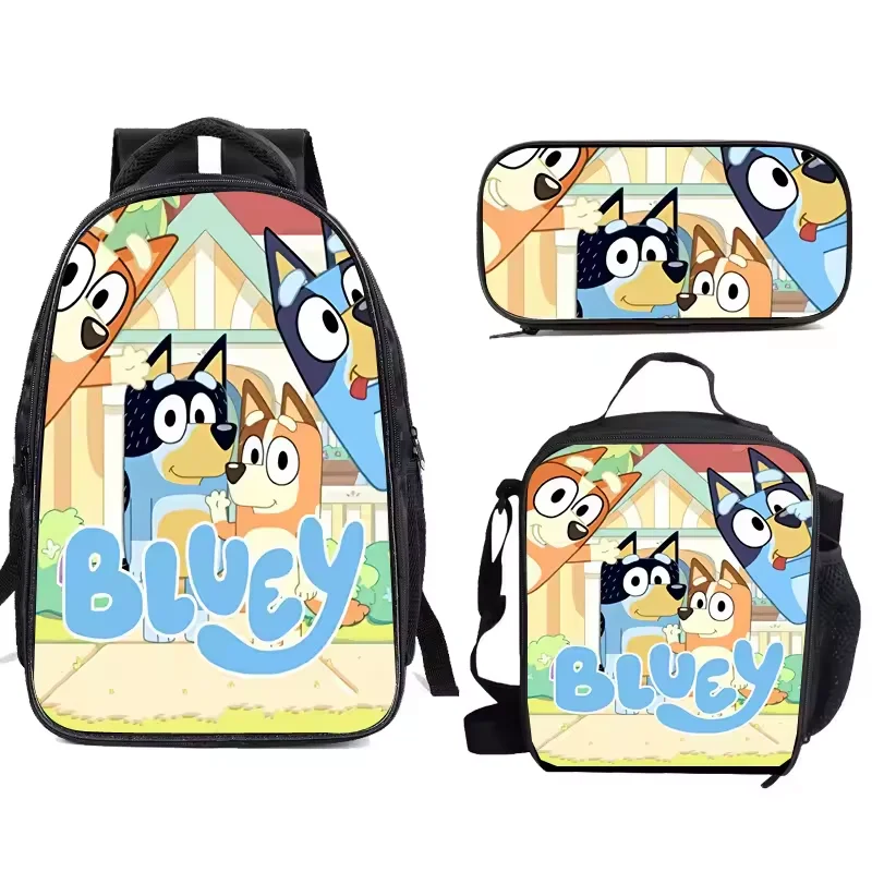 Cartoon Mario Schoolbag 3pcs A Set Backpack 3D Printing Backpack for Primary student and kindergarten Lunch Bag Pencil Case