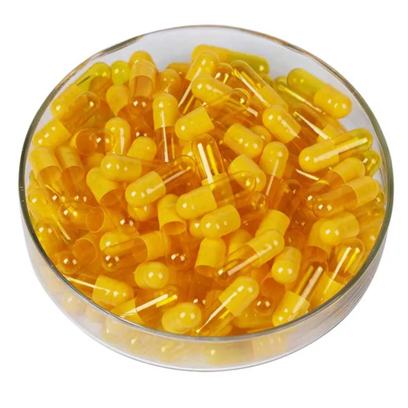 Light Yellow Pale Yellow Buff Gel Capsule Separated Yellow Cream Empty Gelatin Capsules Size 000 00 0 1 2 3 4 5