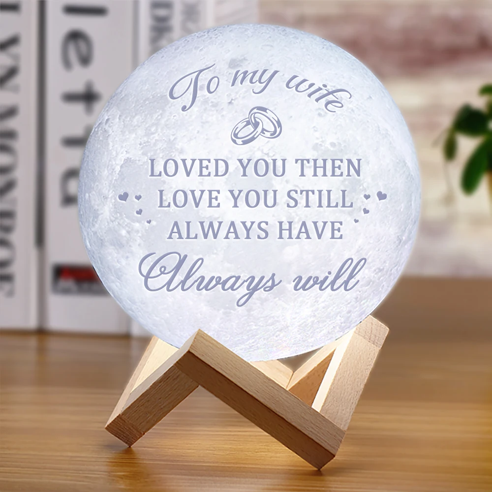 
Personalized Moon Lamp Night Light With Picture engraved Moon Light Customized gifts for guys Women 2 Colors Touch 15cm 