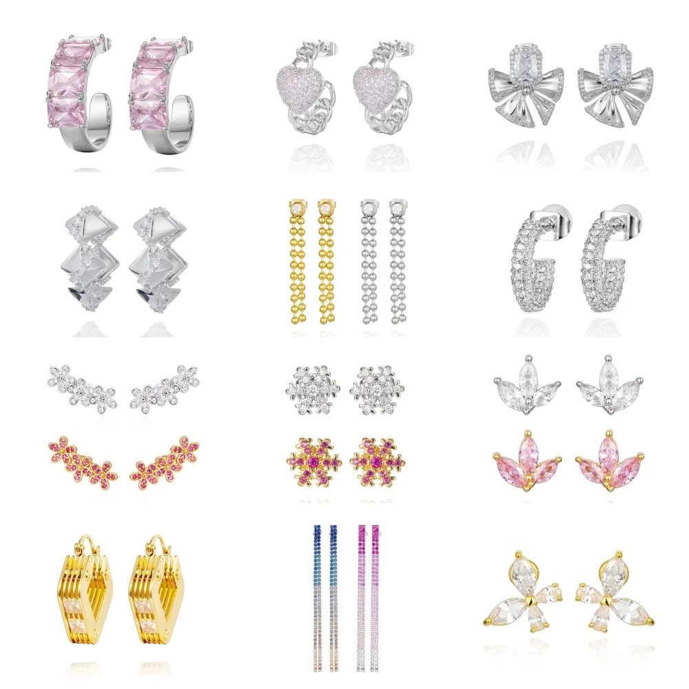 Custom Korean Earrings Wholesale Bulk Luxury Women Fine Fashion Jewelry Woman