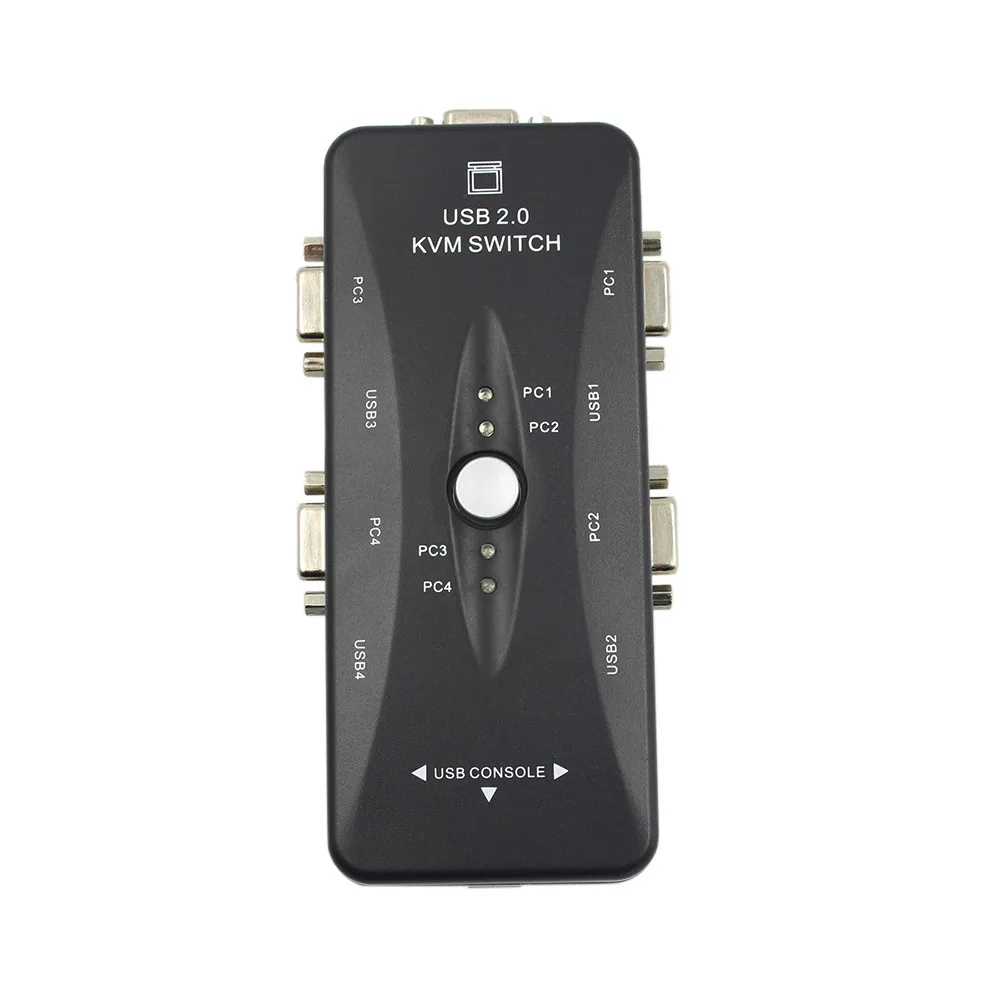 Новинка 4 порта USB 2,0 KVM переключатель мышь/клавиатура/VGA видео 200 МГц 1920x1440 высокоскоростные аксессуары для ноутбуков usb разветвитель порт