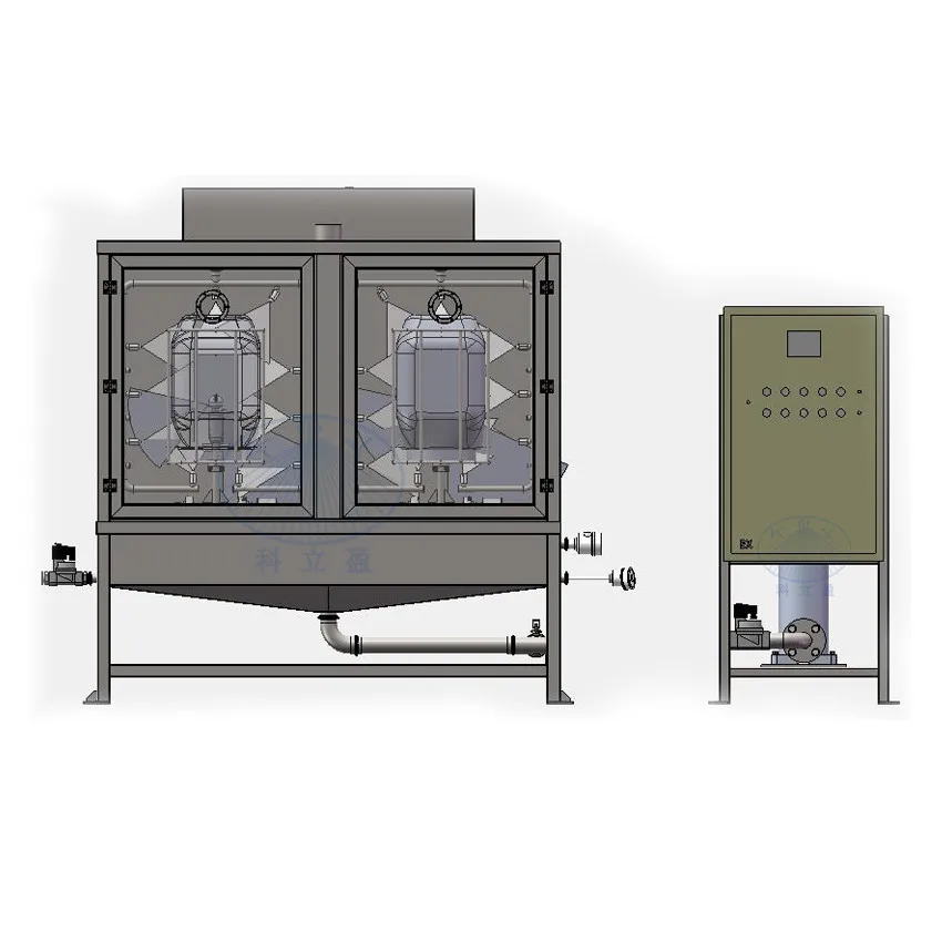 50-125L semi-automatic chemical drum washer, KLY barrel washer for external and internal cleaning of barrel