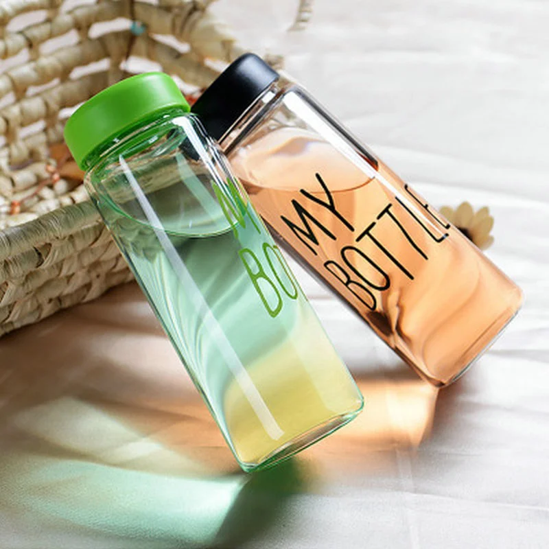 Wholesale Popular 400ml Screen Printing My Bottle Glass Drinking Water