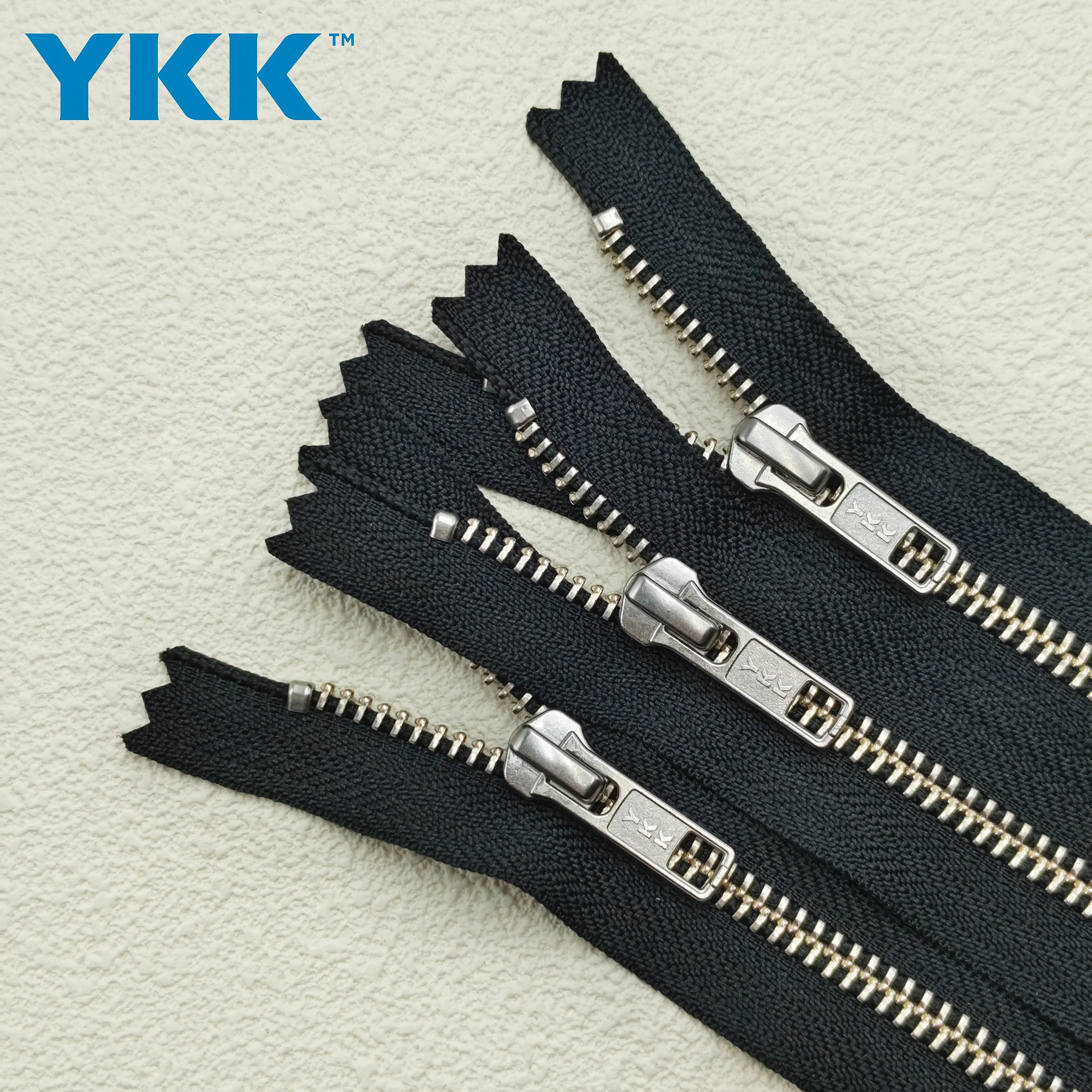YKK 5 # Close-end белая медная металлическая молния для одежды