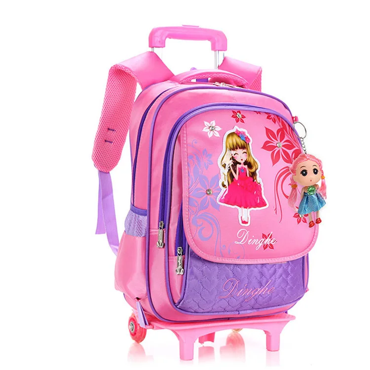 Kids Girl Outdoor Smart Trolley School Bag With Wheels Of Latest Designs For Girls