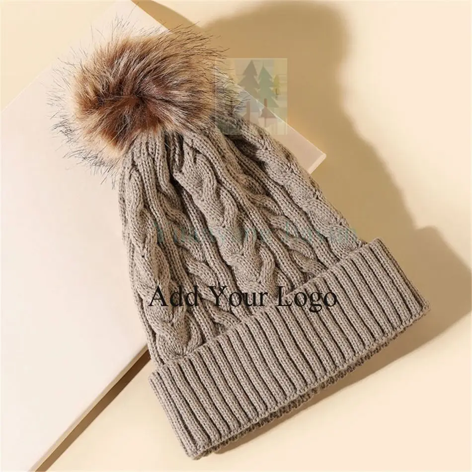 Lady Casual Thick Warm Wool Caps Set Women Colorful Knit  Beanies Scarf Cycling Fleece Lined Scarves Winter Hats