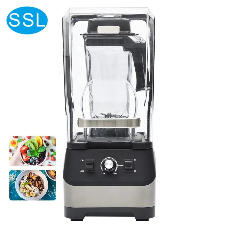 Multi Function SSL 1680W Commercial Juicer Mixer Blender De Buena Calidad Licuadora Silencio with Sound Cover Enclosure