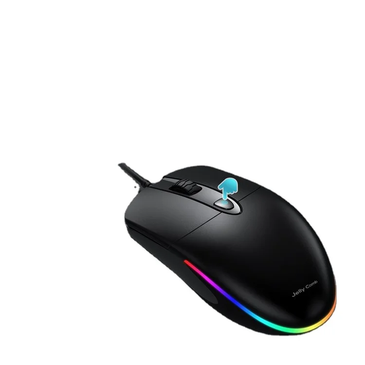 Светодиодная Проводная мышь с RGB подсветкой и тихим нажатием, мыши 1600 точек/дюйм для ПК, компьютера, ноутбука, черная Проводная оптическая мышь