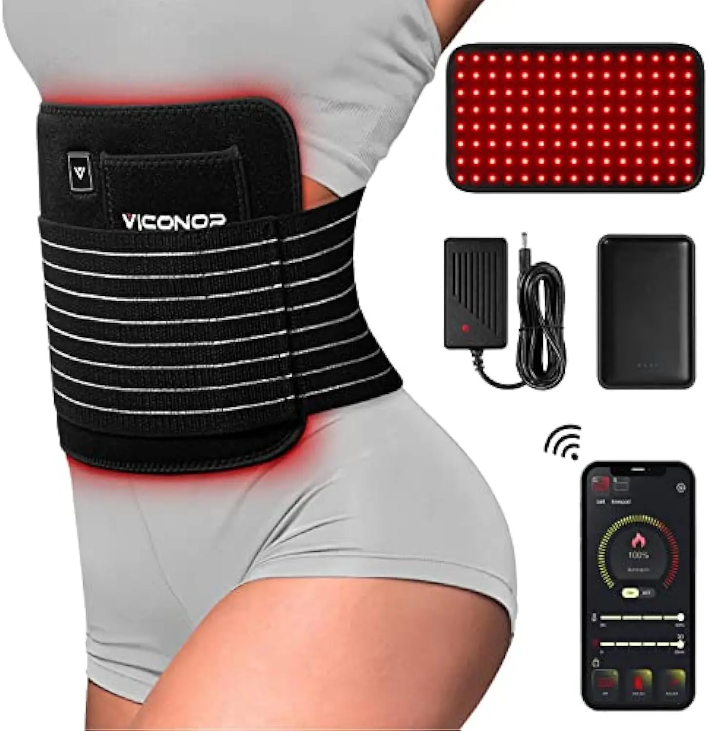 LED Red Light  Device Near Infrared Light Therapy Waist Belt Fat Burning Red Light Therapy  Belt for Weight Loss