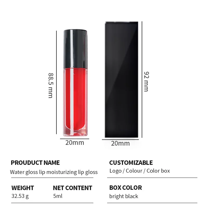 Lip oil transparent toot lip water light glass plump lip gloss without logo