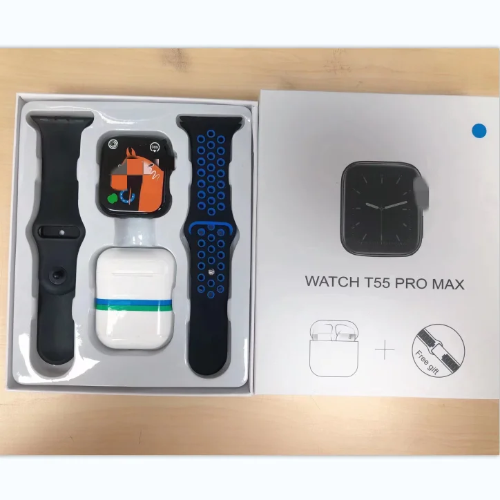 Умные часы 2 в 1 T55 pro max серии 7 Pro 4 наушники умные