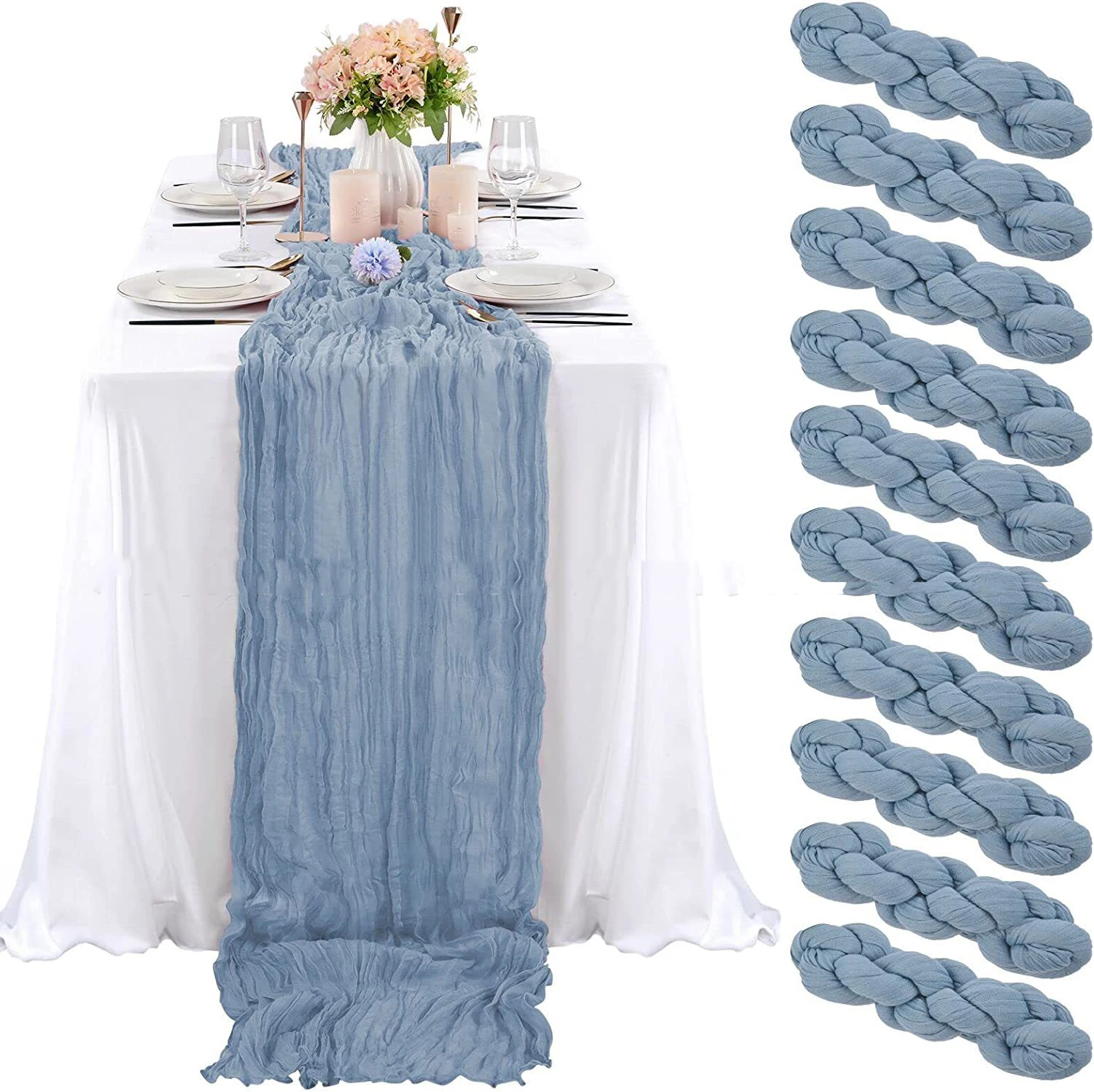 Thickened pleated cloth table flag holiday party wedding arrangement decoration crumpled cloth table flag wholesale