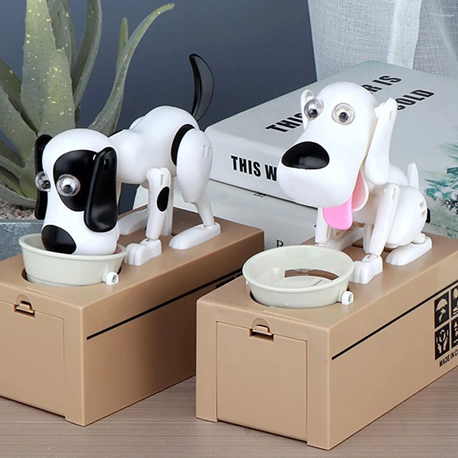  Eat money dog piggy bank Cute Stealing Coin Puppy Money Box Bank Piggy Dog Eating Saving