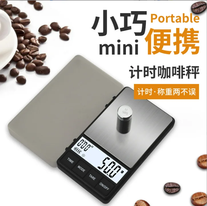Changxie Coffee Scale 1kg Mini Precision Balance Pocket Scale Gram Weighing Jewelry Scale 0.1 Carat Weighing Gold Herbal Balance