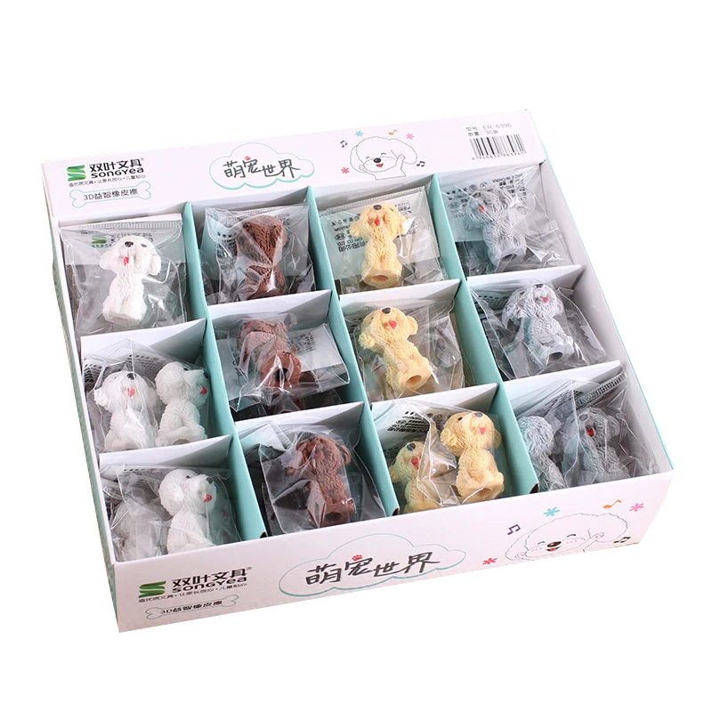 Fashion custom hot sale creative cheapest fancy mini cute animal 3D animal shaped rubber eraser dinosaur