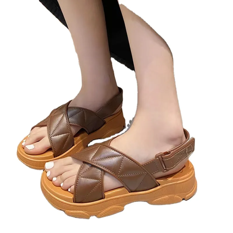 New Fashion Super High Platform Sandals for Women Popular Ladies Slippers Women Shoes Printed Summer Shoes Open to Sell PVC