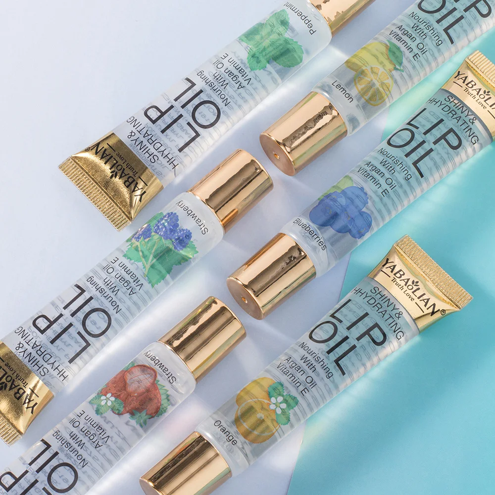 Plant transparent lip balm liquid lip gloss female girl without Logo lip repair private label hose lipstick