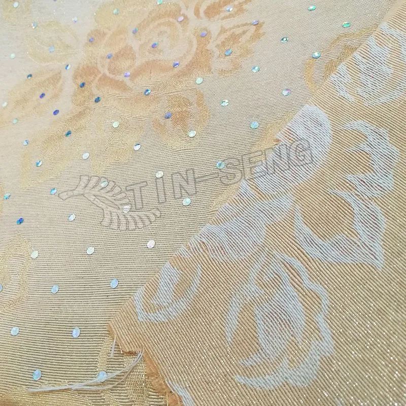 Light Tulip Color Cotton Jacquard Fabric for Curtain