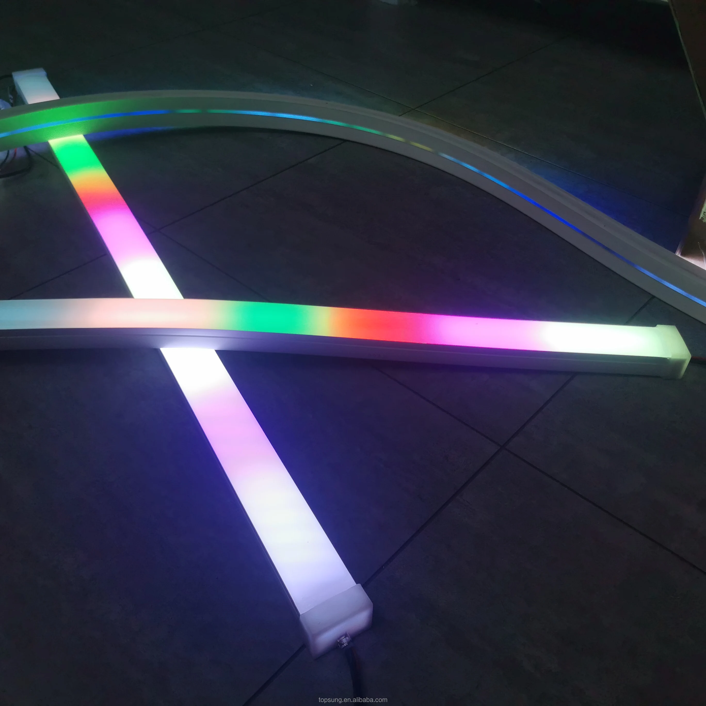 Magic digital RGB neon soft tube 24v IP67 outdoor 40mm flat pixel RGB chasing LED flex Neon rope light lampe