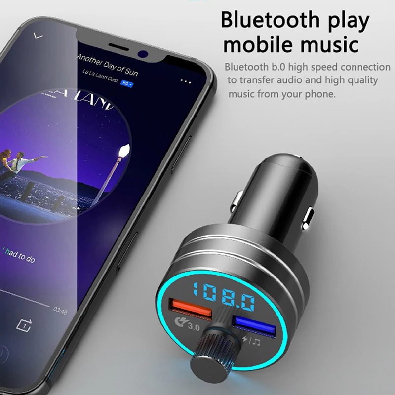 BT 5 0 Универсальный Автомобильный fm-передатчик с двойным USB-выходом стерео автомобильный mp3-плеер bt