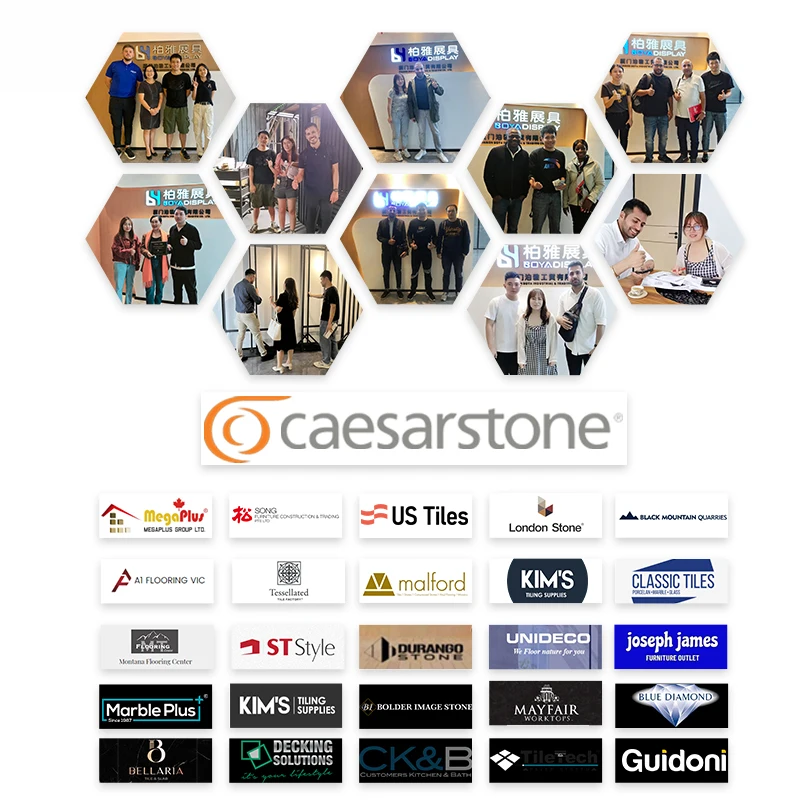 Factory Direct Sales High Quality Metal Steel Granite Marble Quartz Stand Heavy Stone Display Stand With Wheels