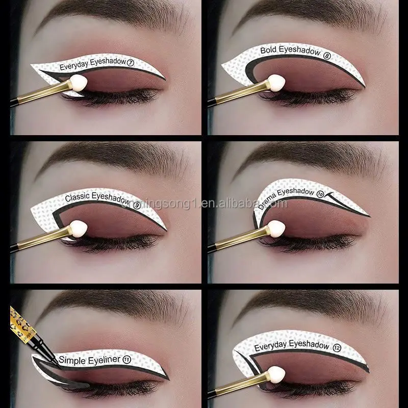 Wholesale Makeup Tool 24 pcs Nine-Tailed Fox Eyebrow Stencils Non-woven Fabric Eyebrow Card Eyeshadow Stencils For Eye Makeup