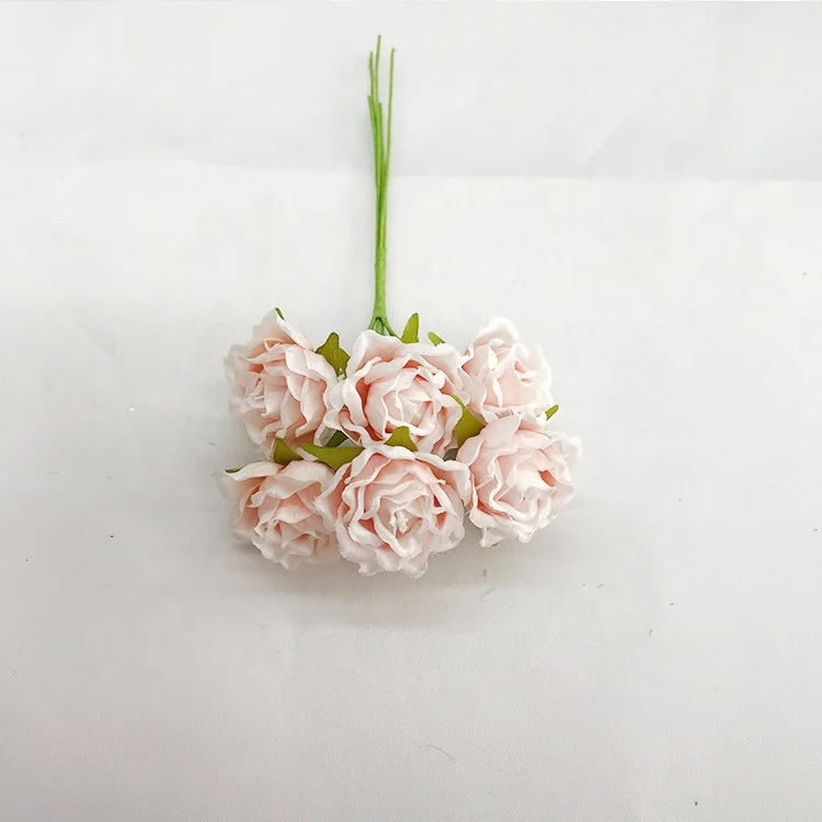 New 6pcs bundle mini artificial rose flower bouquet wedding decoration