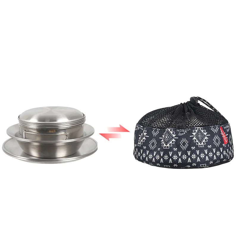 Silverware Set-Camping Mess Kit 12 Pcs Camping Accessories Stainless Steel Camping Dishes Set Dinnerware for 4 Person Utensils