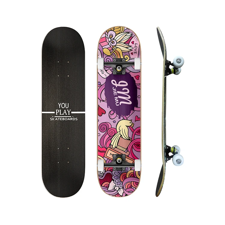 Outdoor Sports Custom Maple Skateboard Popular Design Professional Skateboard Deck Double Rocker 32 Inch Skateboard