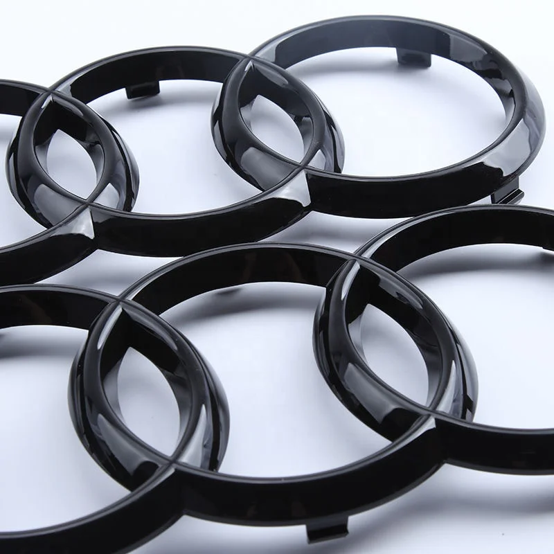 Wholesale Black 4 Rings logo Front Grille Hood Emblem Car Decal Stickers Badge for Audi emblem A3 A4 S4 A5 S5 A6 S6