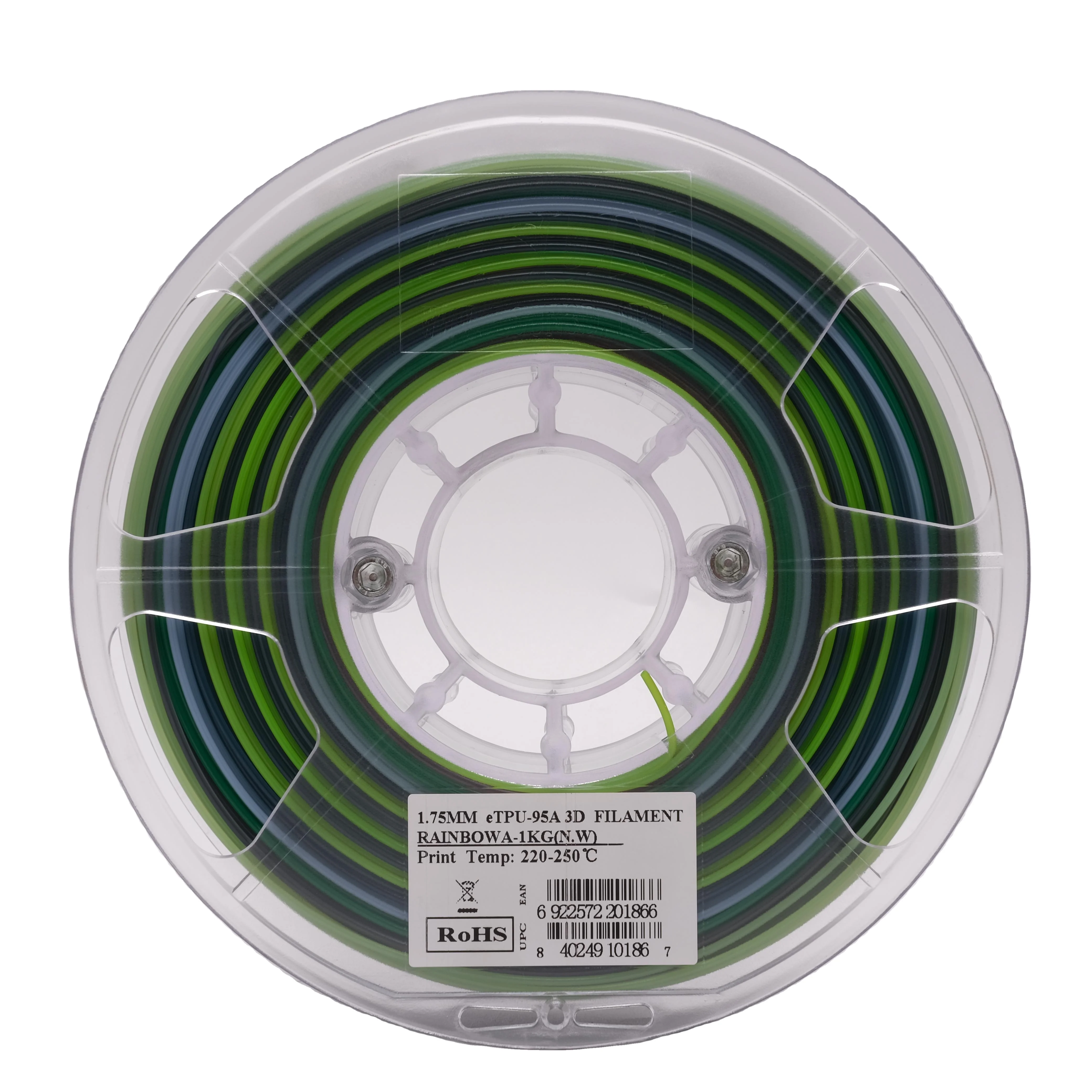 NEW Color TPU-95A Rainbow TPU filament for 3D printer filament 1.75mm 1kg
